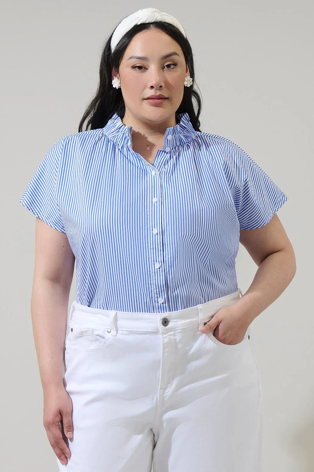 sherah mock neck top-curvy