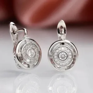 Short Zircon Hoop Earrings for Engagement Women Wedding