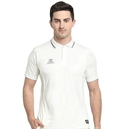 Shrey Cricket.Premium Shirt S/S - M, Off White