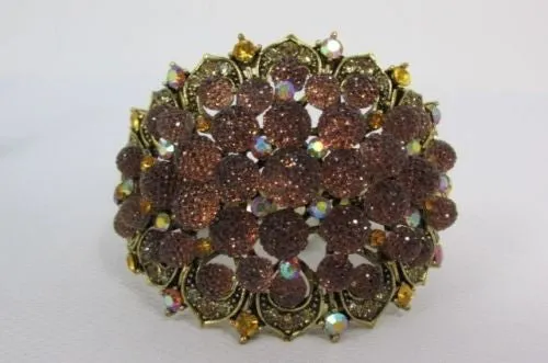 Silver Aqua Blue Gold Brown Bracelet Cuff Flowers Beads Balls Jewelry Accessories