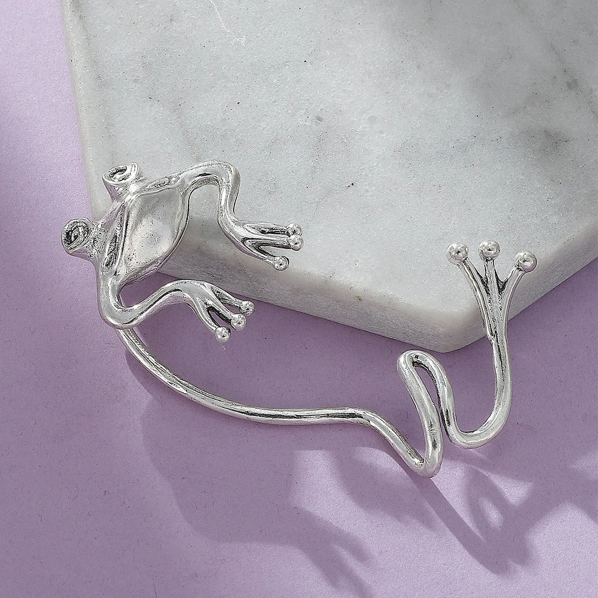 Silver-Plated Frog Ear Cuff