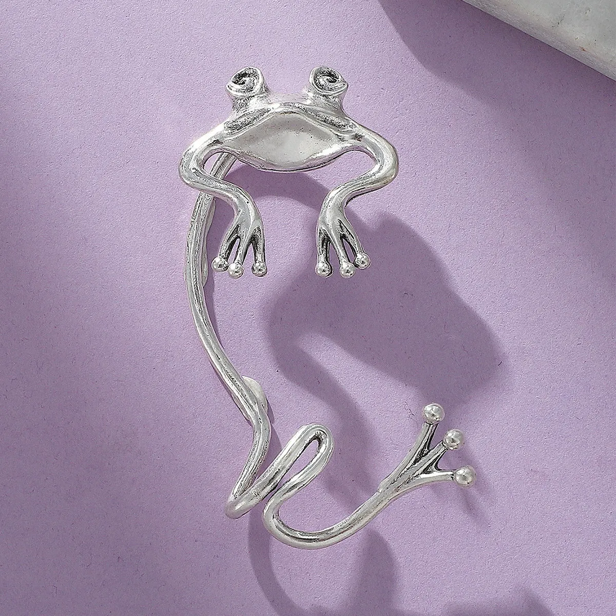 Silver-Plated Frog Ear Cuff