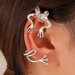 Silver-Plated Frog Ear Cuff