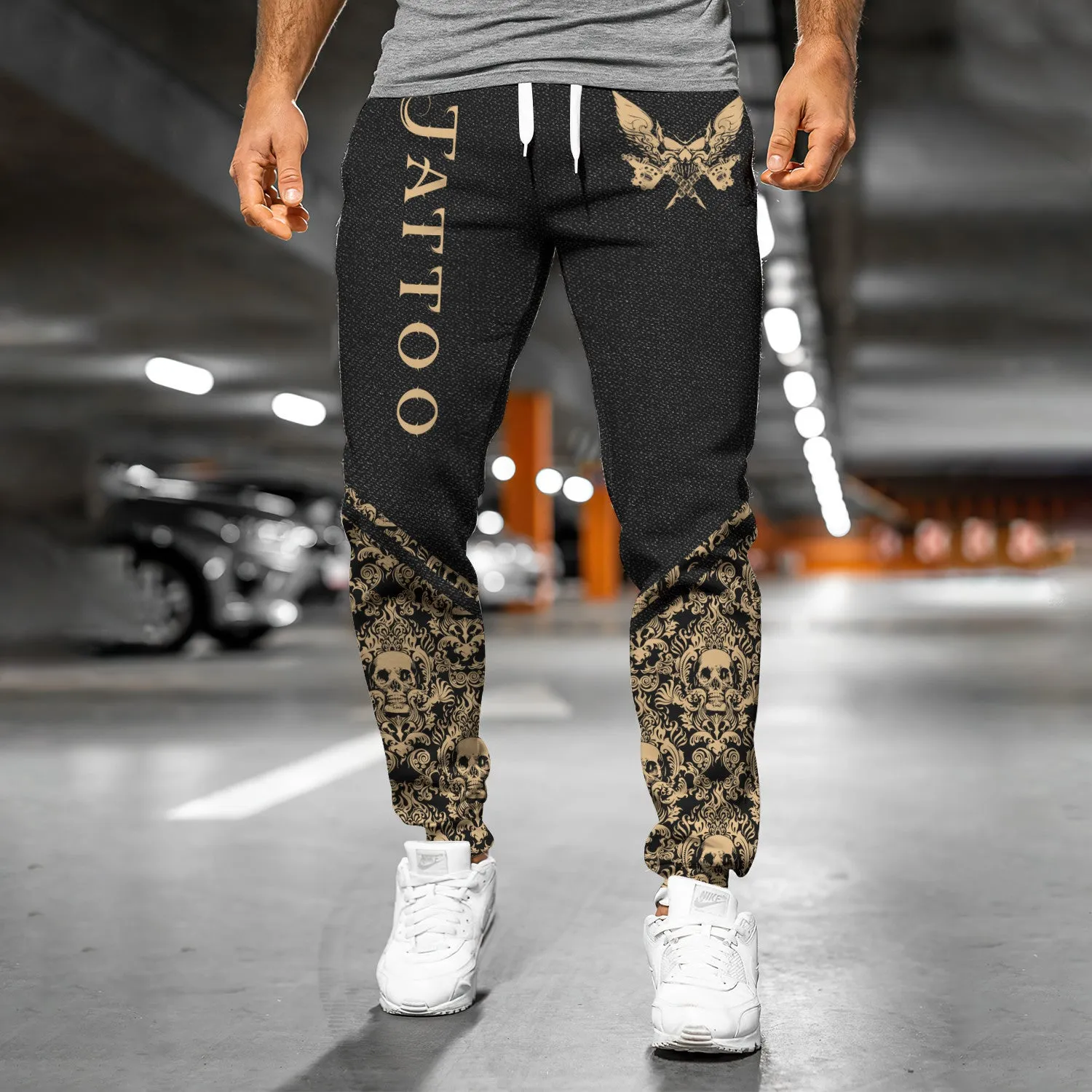 Skull Tattoo Fashion 3D Sweatpants Tattoo Machine Jogger