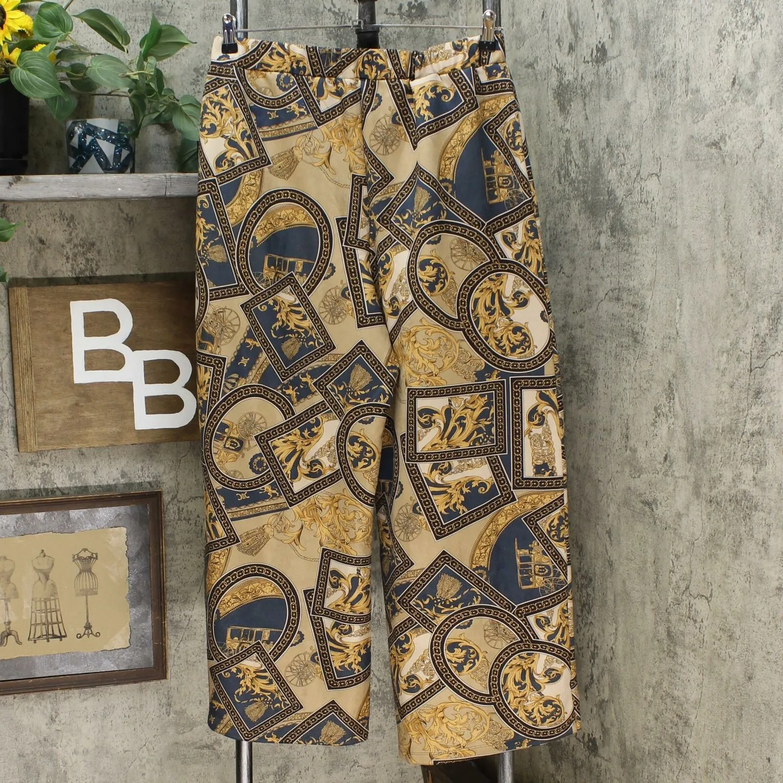 Slinky Brand Women's Printed Faux Suede Palazzo Pants