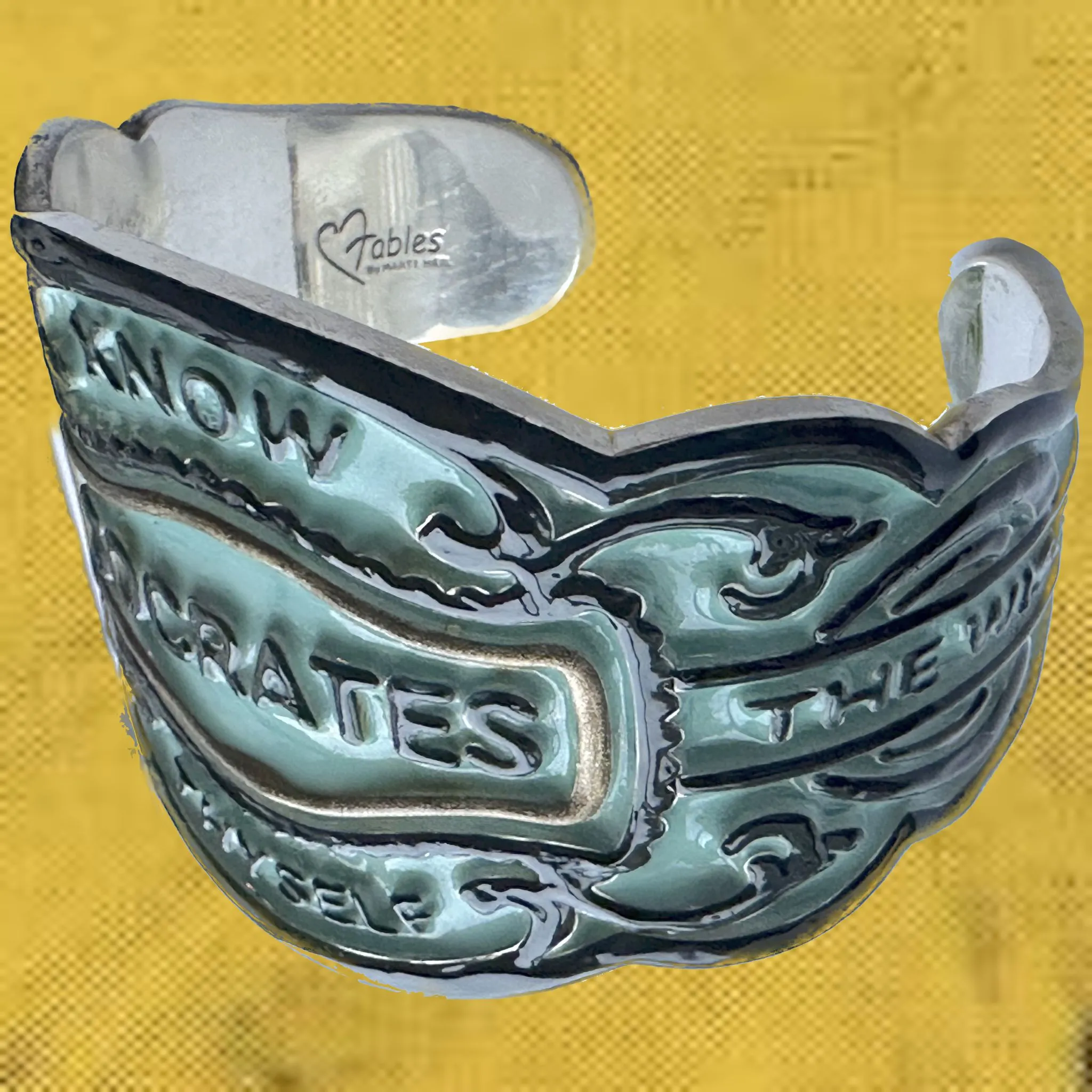 Socrates "Know Thyself" Sterling Silver Cuff