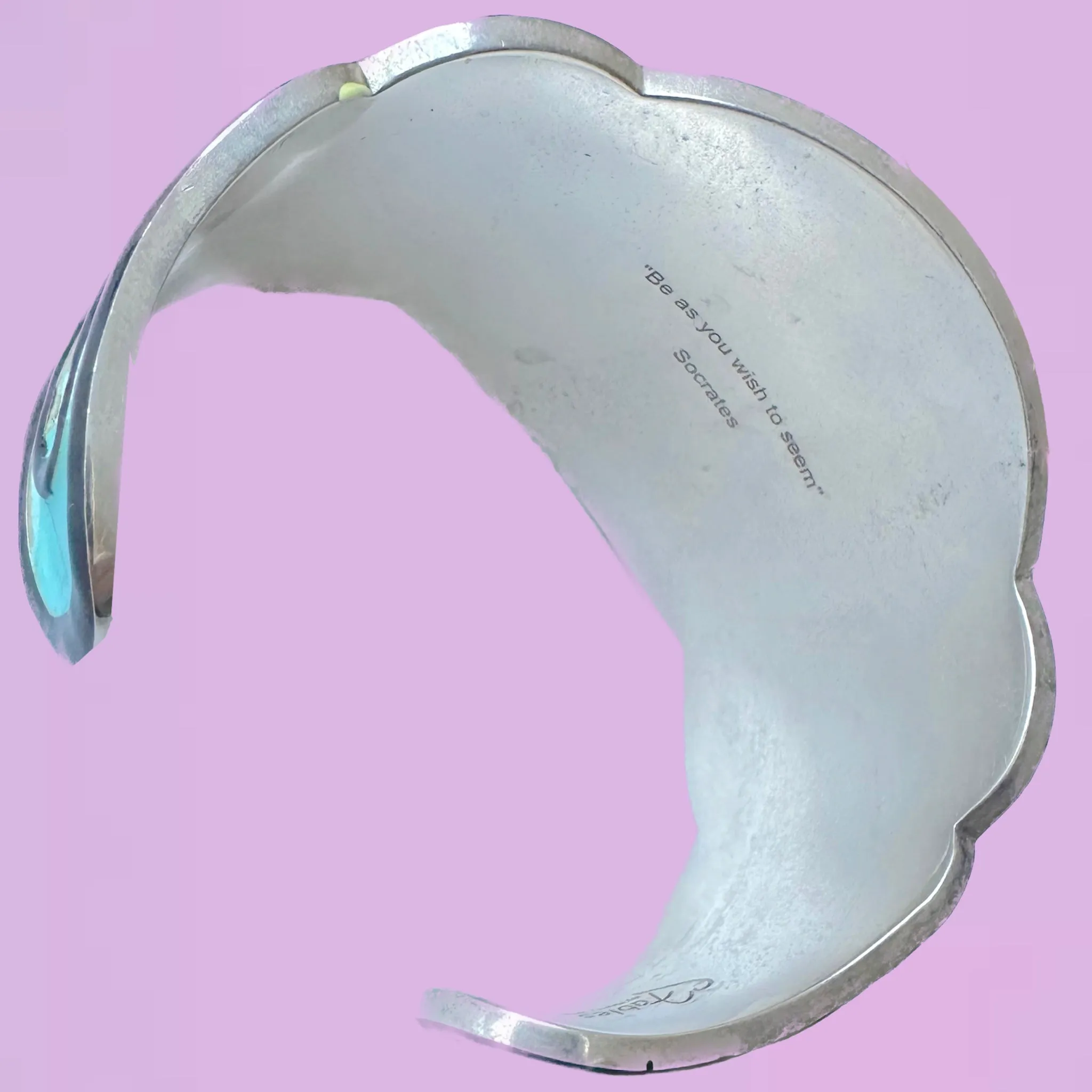 Socrates "Know Thyself" Sterling Silver Cuff