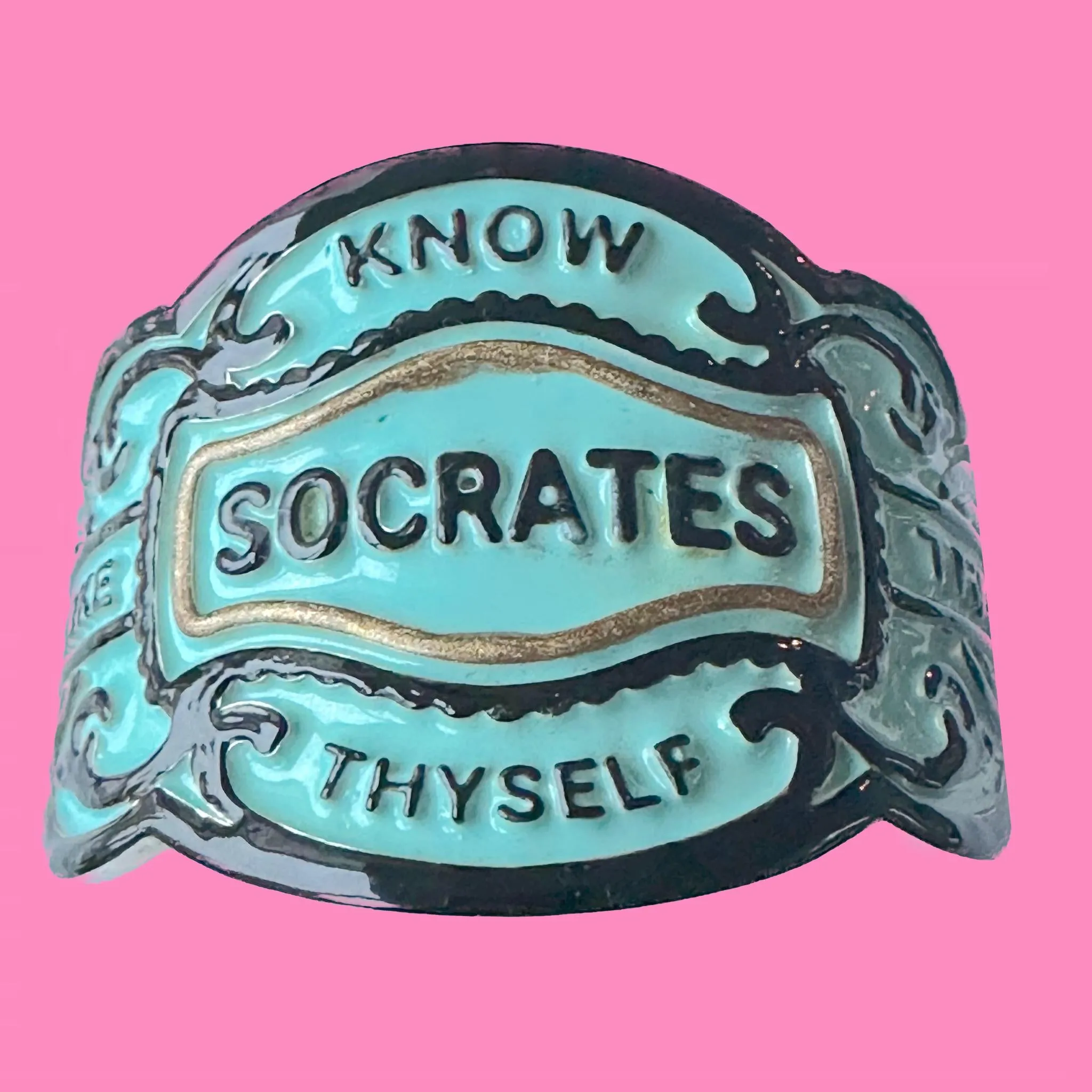 Socrates "Know Thyself" Sterling Silver Cuff