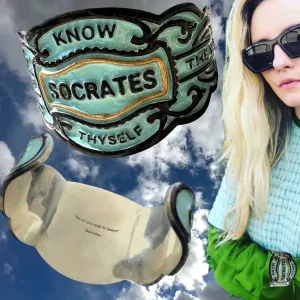 Socrates "Know Thyself" Sterling Silver Cuff
