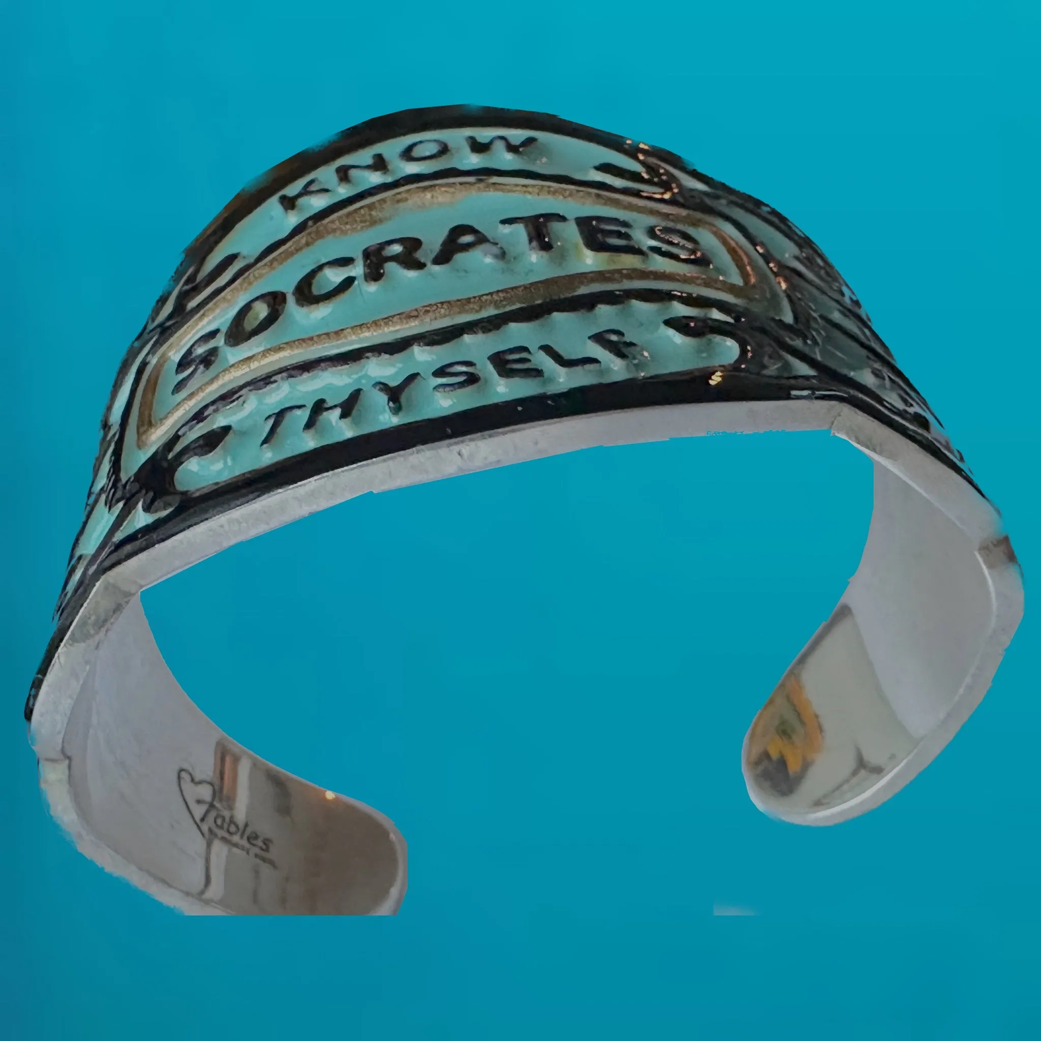 Socrates "Know Thyself" Sterling Silver Cuff