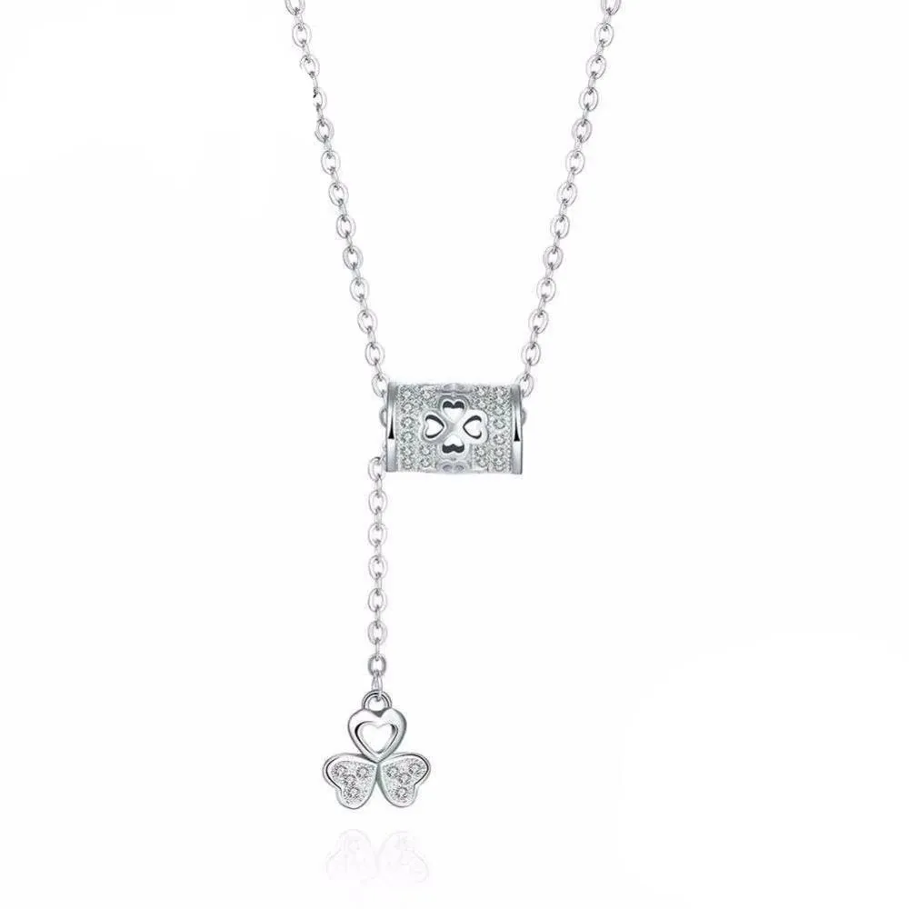 Solid 925 Sterling Silver Necklace Flower Pattern Fashion Party Jewelry Necklaces & Pendants For Women