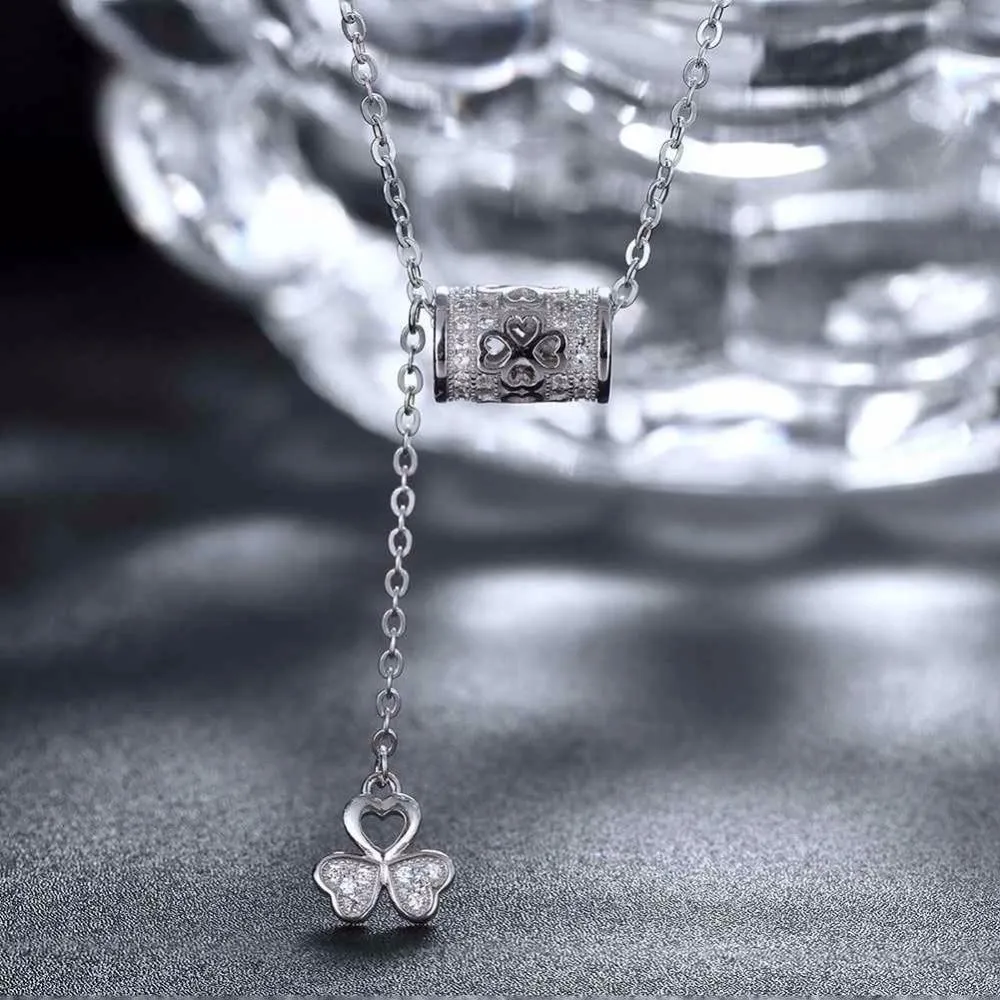 Solid 925 Sterling Silver Necklace Flower Pattern Fashion Party Jewelry Necklaces & Pendants For Women