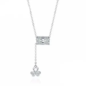 Solid 925 Sterling Silver Necklace Flower Pattern Fashion Party Jewelry Necklaces & Pendants For Women