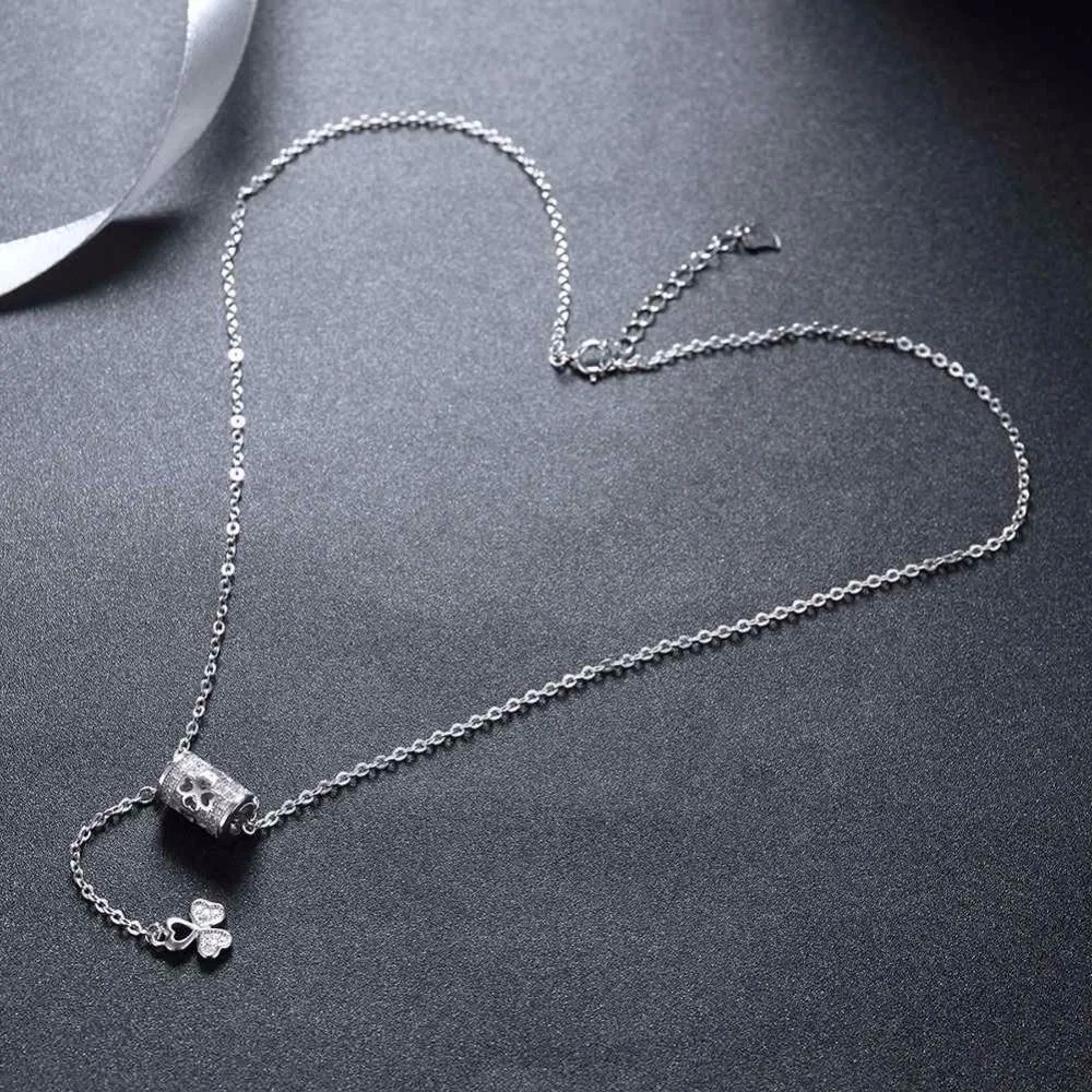Solid 925 Sterling Silver Necklace Flower Pattern Fashion Party Jewelry Necklaces & Pendants For Women