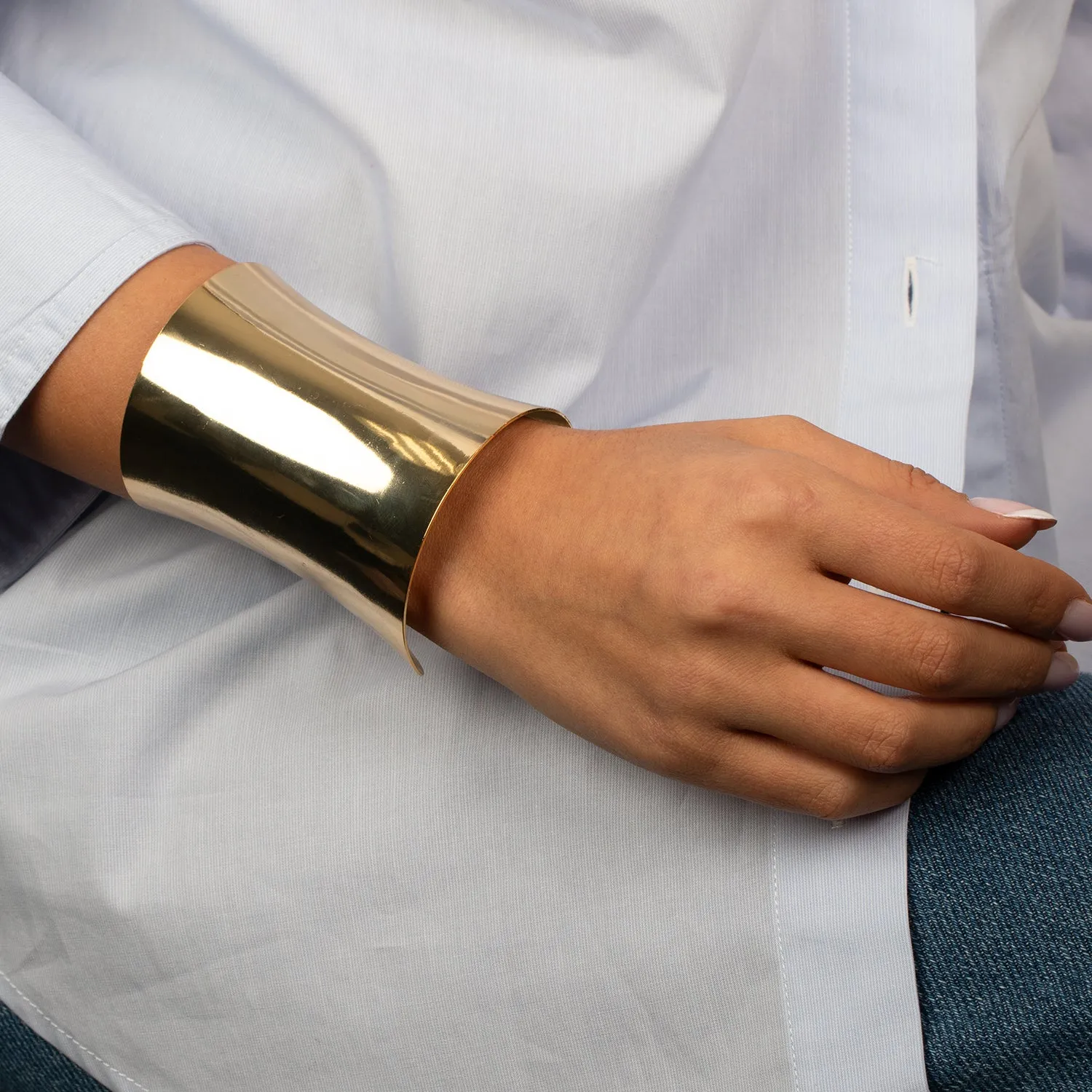 Solid Super Wide Cuff Bangle Bracelet