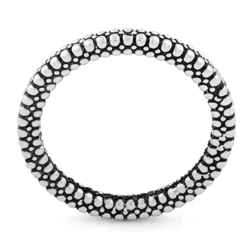 Sterling Silver Stencil Pattern Stackable Ring