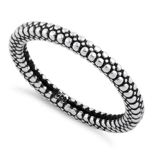 Sterling Silver Stencil Pattern Stackable Ring