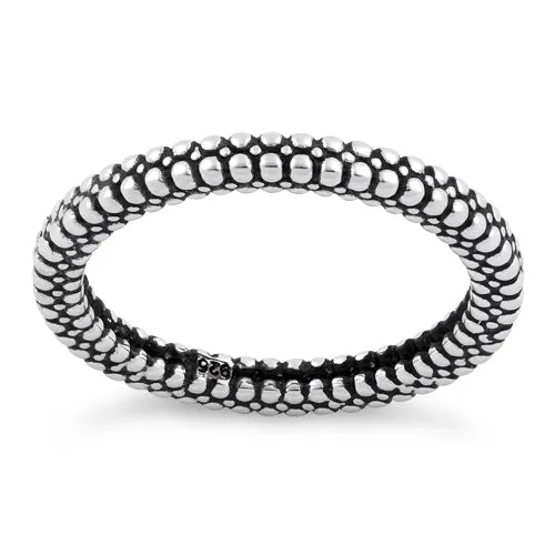 Sterling Silver Stencil Pattern Stackable Ring