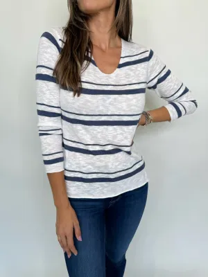 Stitch Drop Zipline Stripe Sweater