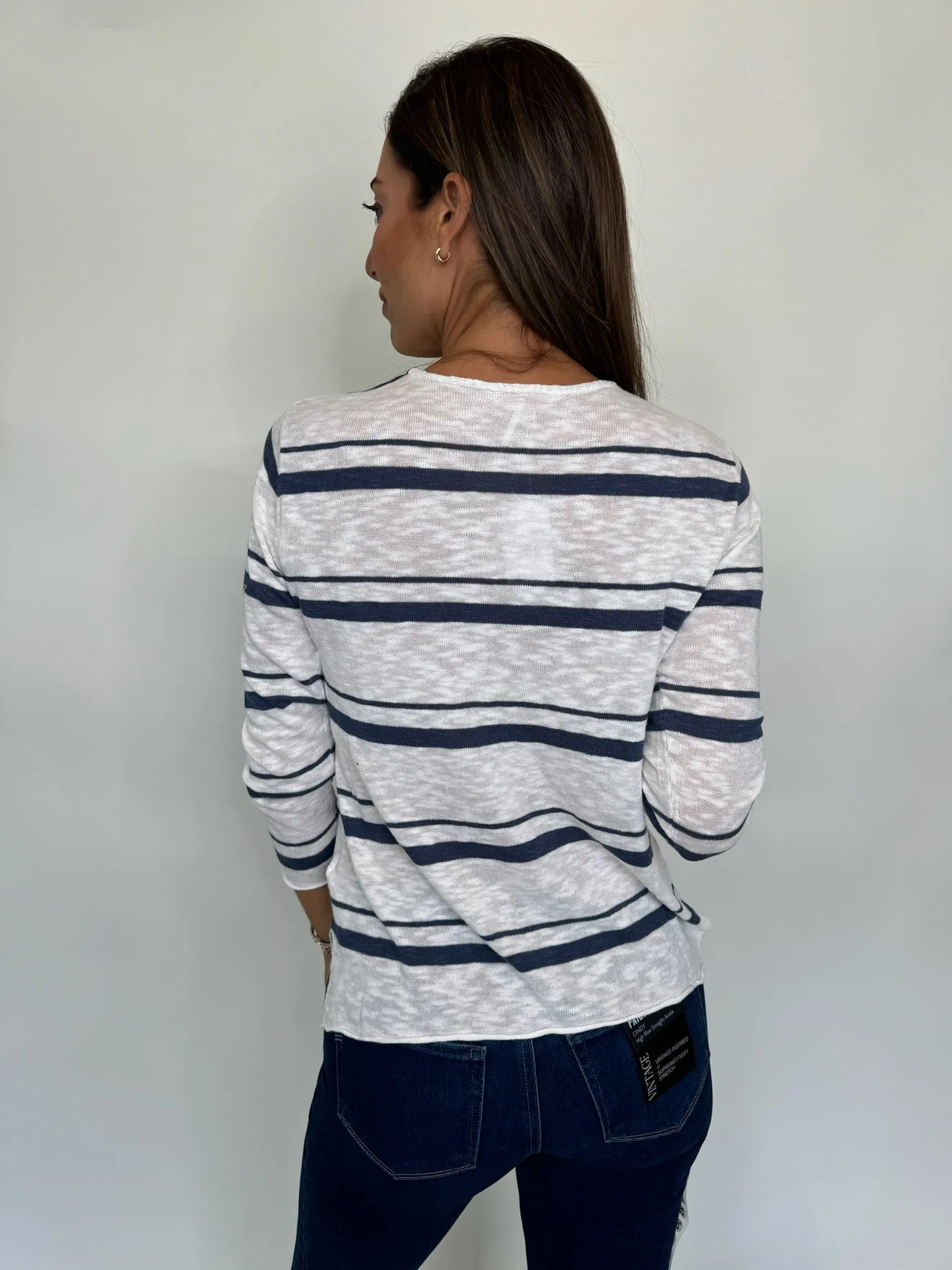 Stitch Drop Zipline Stripe Sweater