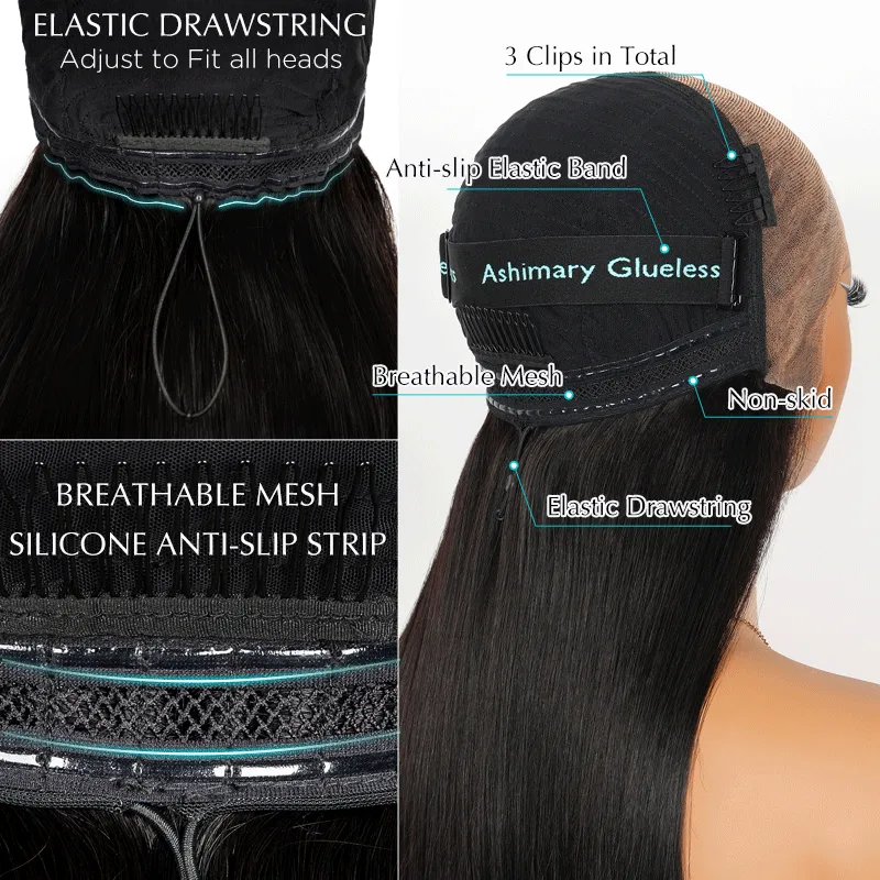 Straight Bob Ash Blonde with Dark Root 13x4 Transparent Lace Frontal Ready to Go Glueless Wig