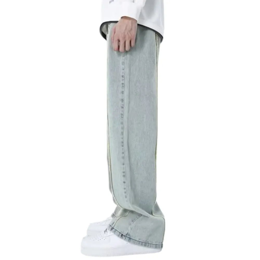 Street Stripe Embroidery Casual Jeans
