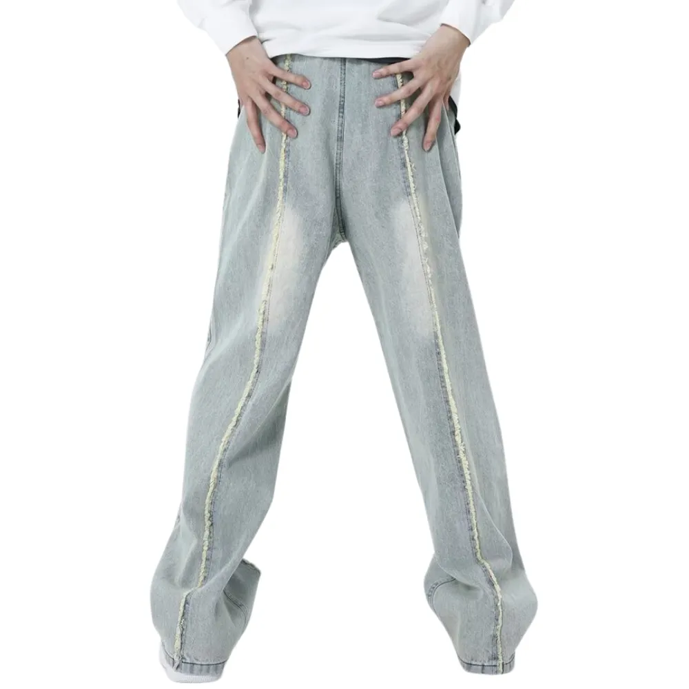 Street Stripe Embroidery Casual Jeans