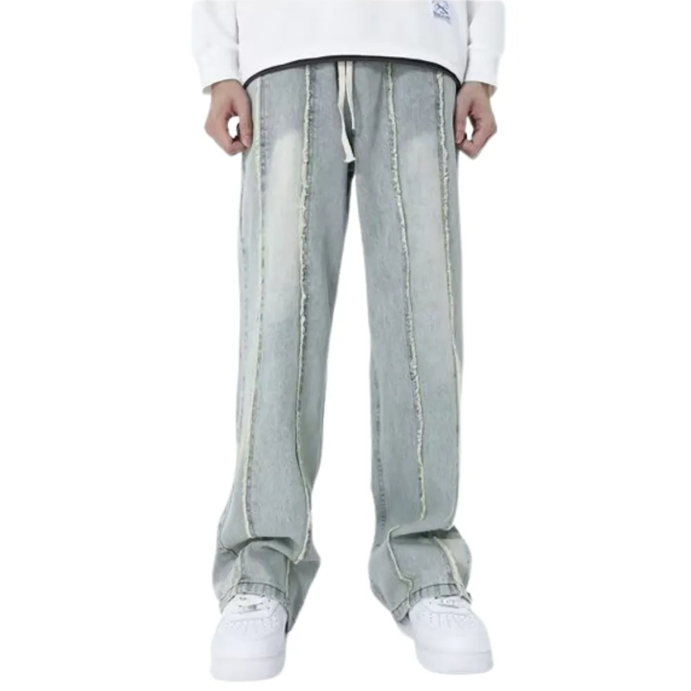 Street Stripe Embroidery Casual Jeans
