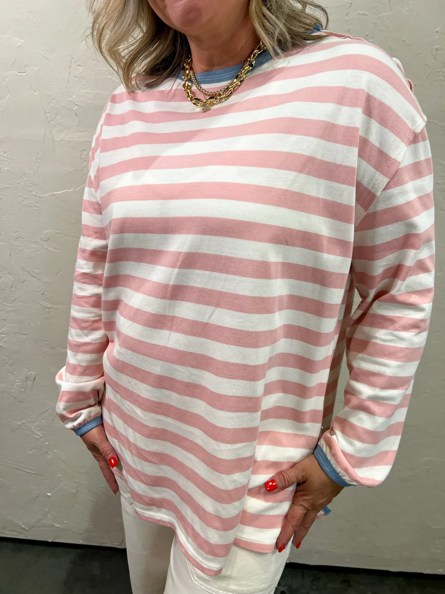 Summer Wish Stripe Tee - Pink