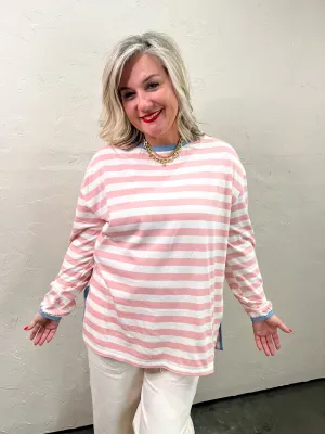 Summer Wish Stripe Tee - Pink