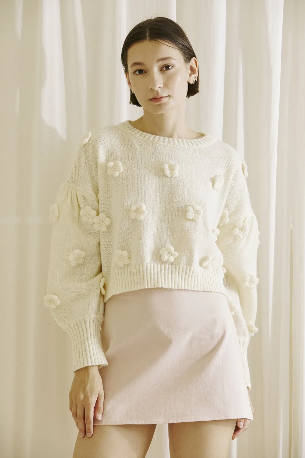 The Florence Daisy Cropped Sweater