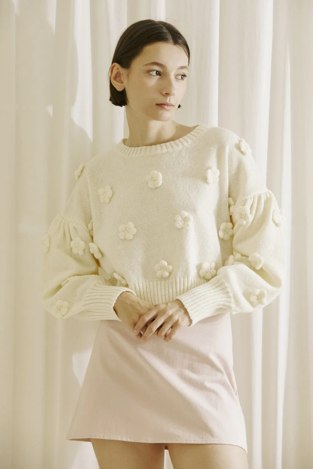 The Florence Daisy Cropped Sweater