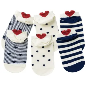 Three (3) Pairs Cute Red Heart Funny Warm Socks
