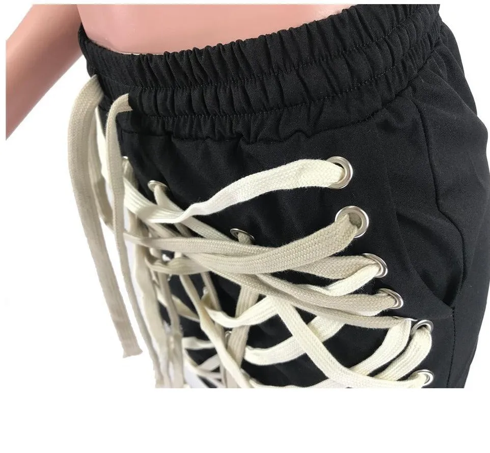 Tied Up Lace Up Jogger Sweatpants