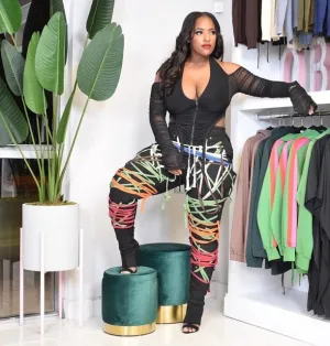 Tied Up Lace Up Jogger Sweatpants