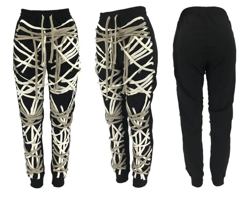Tied Up Lace Up Jogger Sweatpants