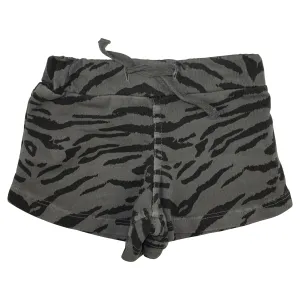 Tiger Stripe Mini Shorts-Gray