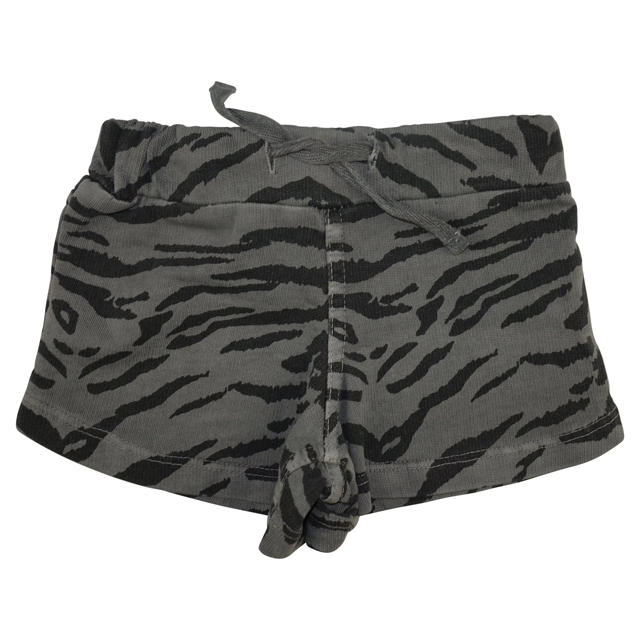 Tiger Stripe Mini Shorts-Gray