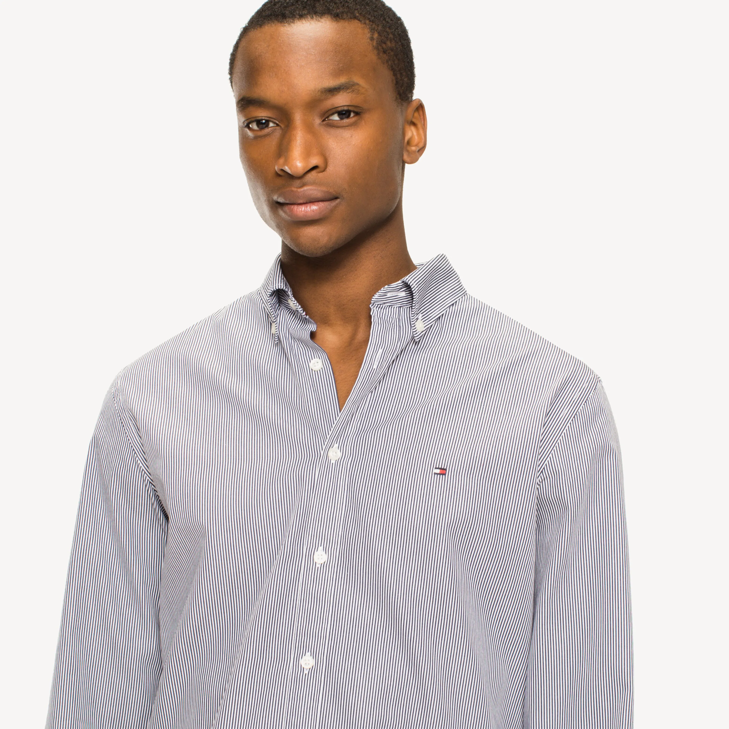 Tommy Hilfiger Mens Core Stripe Shirt - Peacoat/White