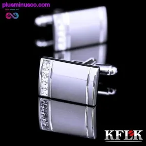 Top Quality Silver Rectangular Cufflinks for Men