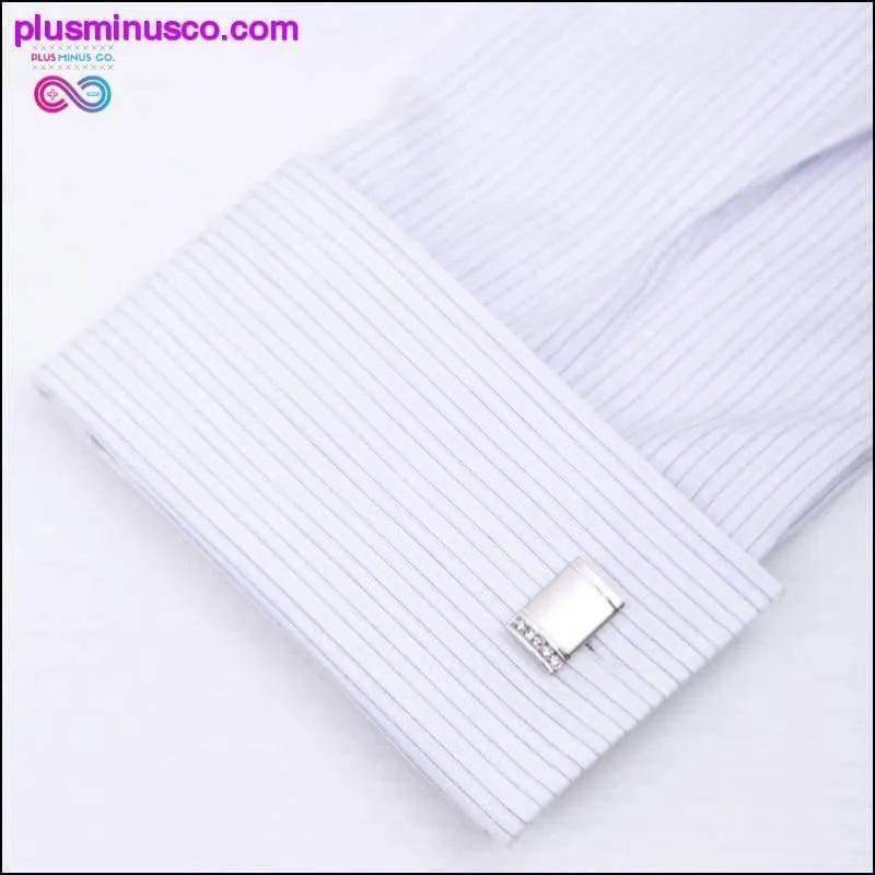 Top Quality Silver Rectangular Cufflinks for Men