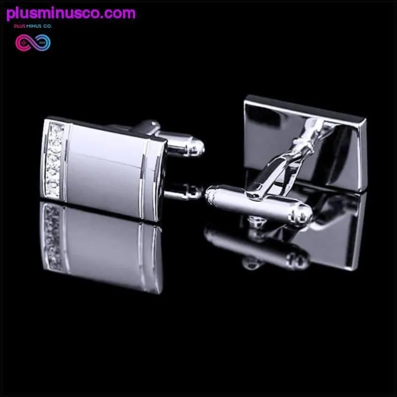 Top Quality Silver Rectangular Cufflinks for Men