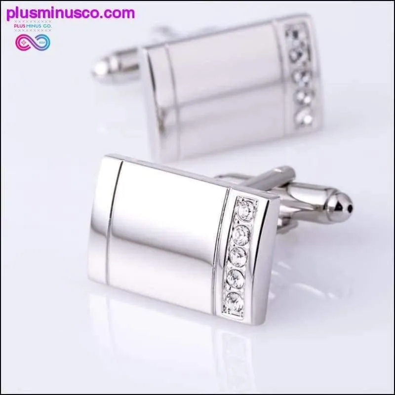 Top Quality Silver Rectangular Cufflinks for Men