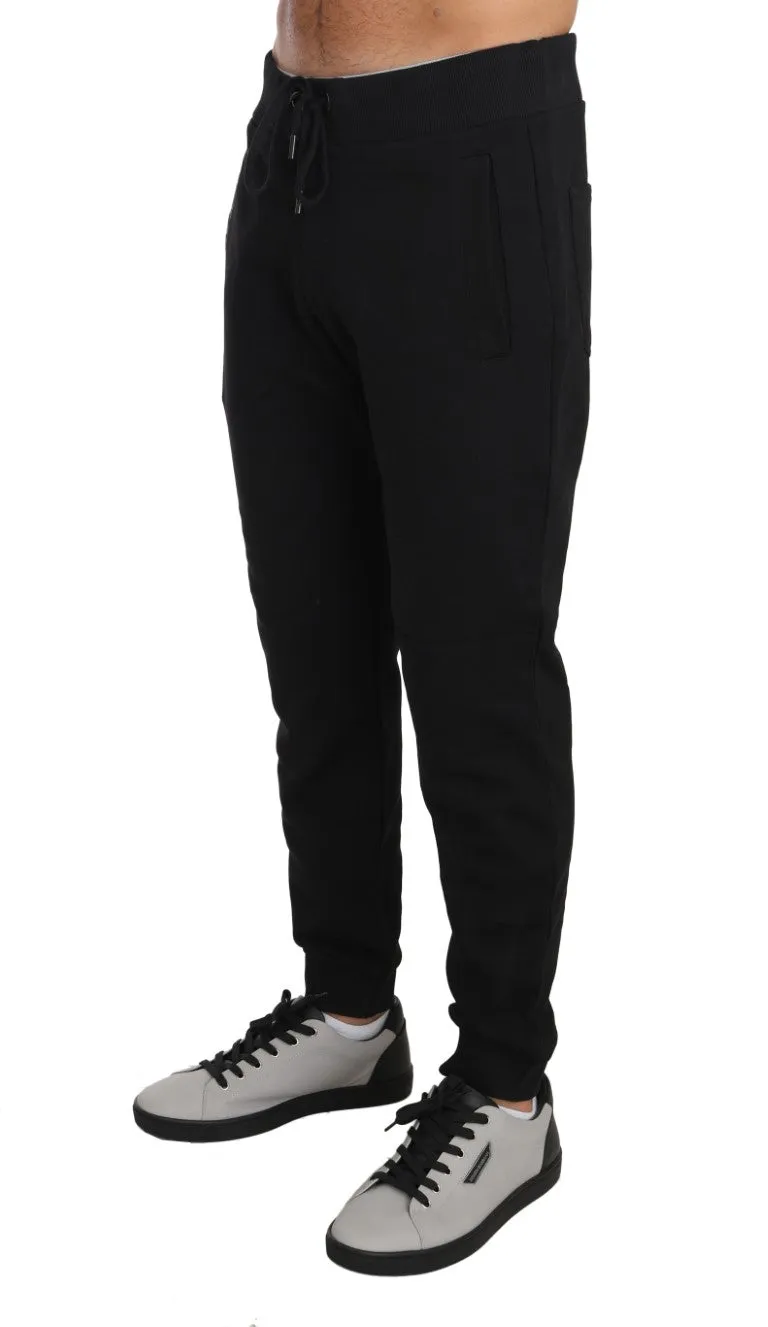Training Sport Gym Black Cotton Trousers