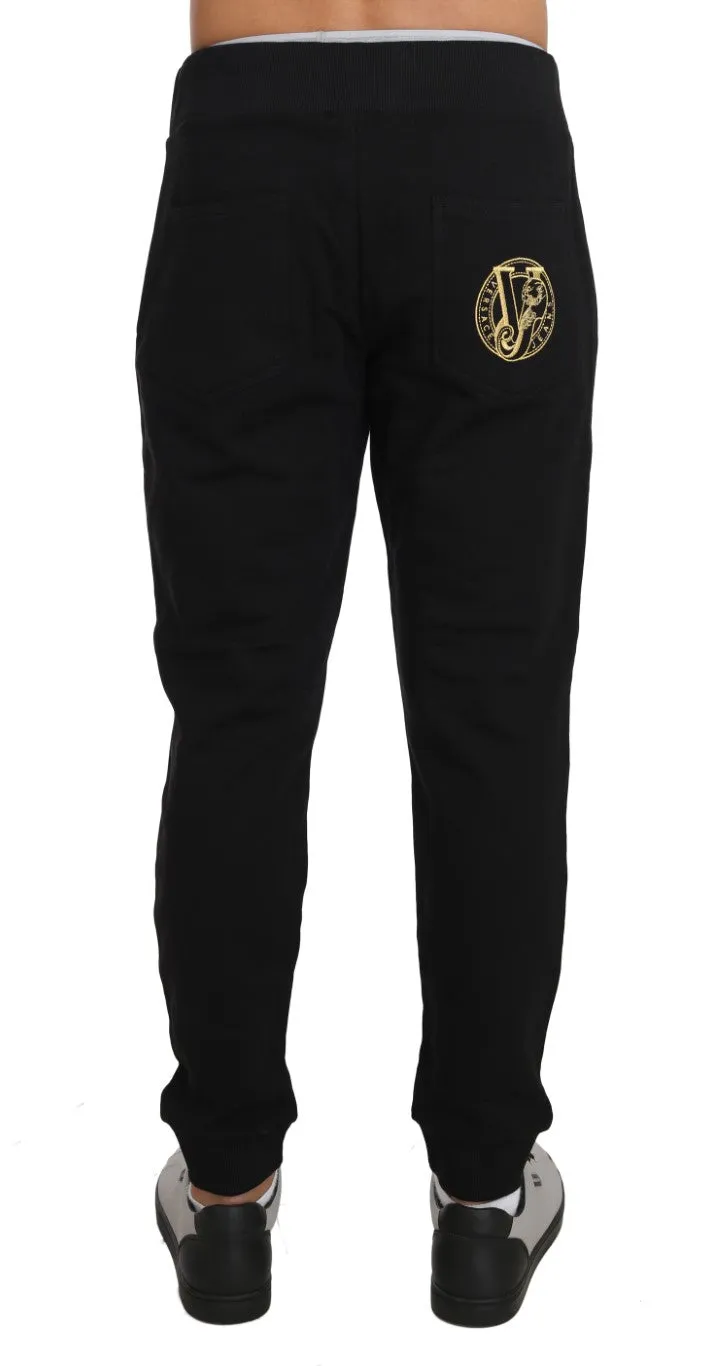 Training Sport Gym Black Cotton Trousers