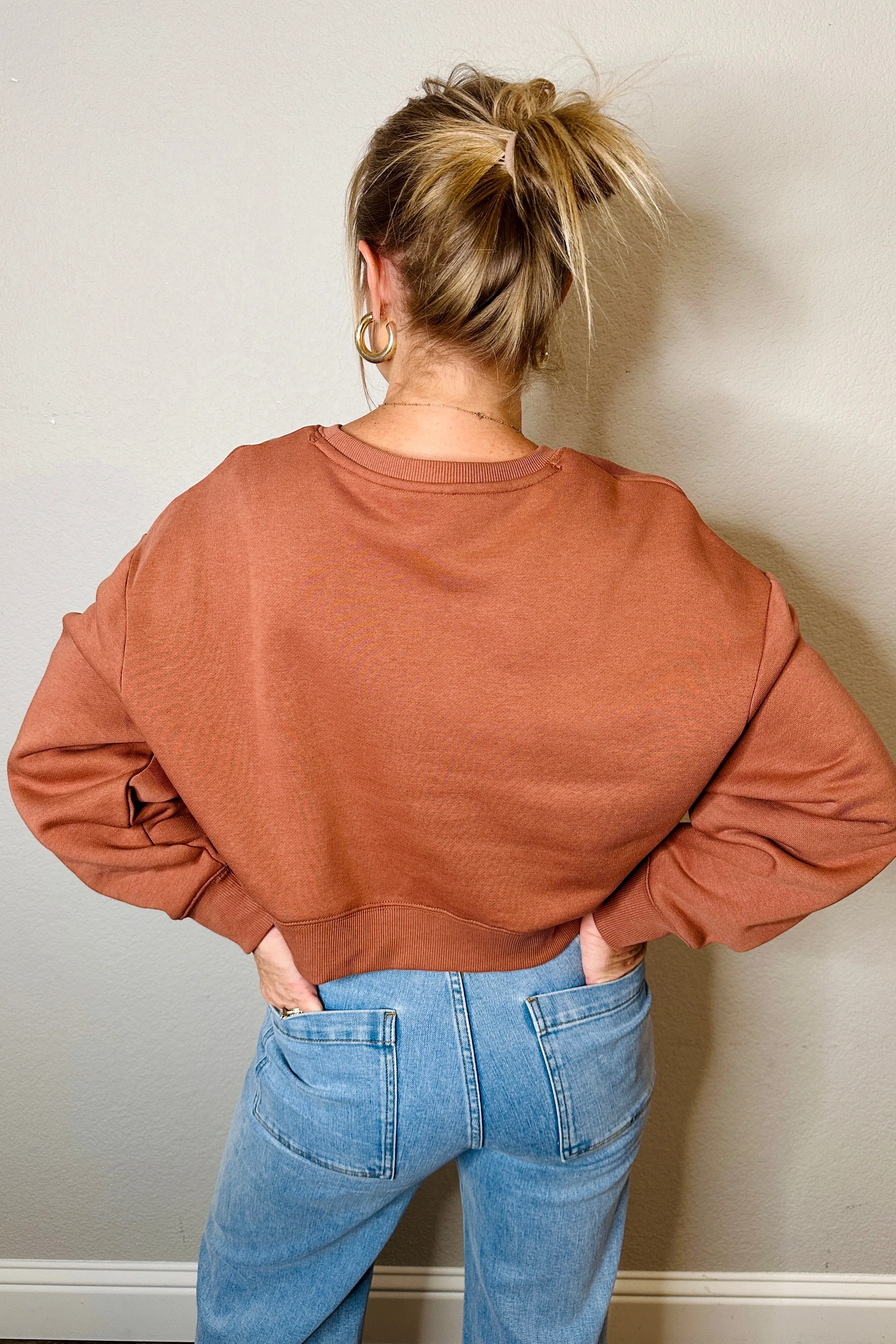 TreeFleece Oversized Cropped Crew