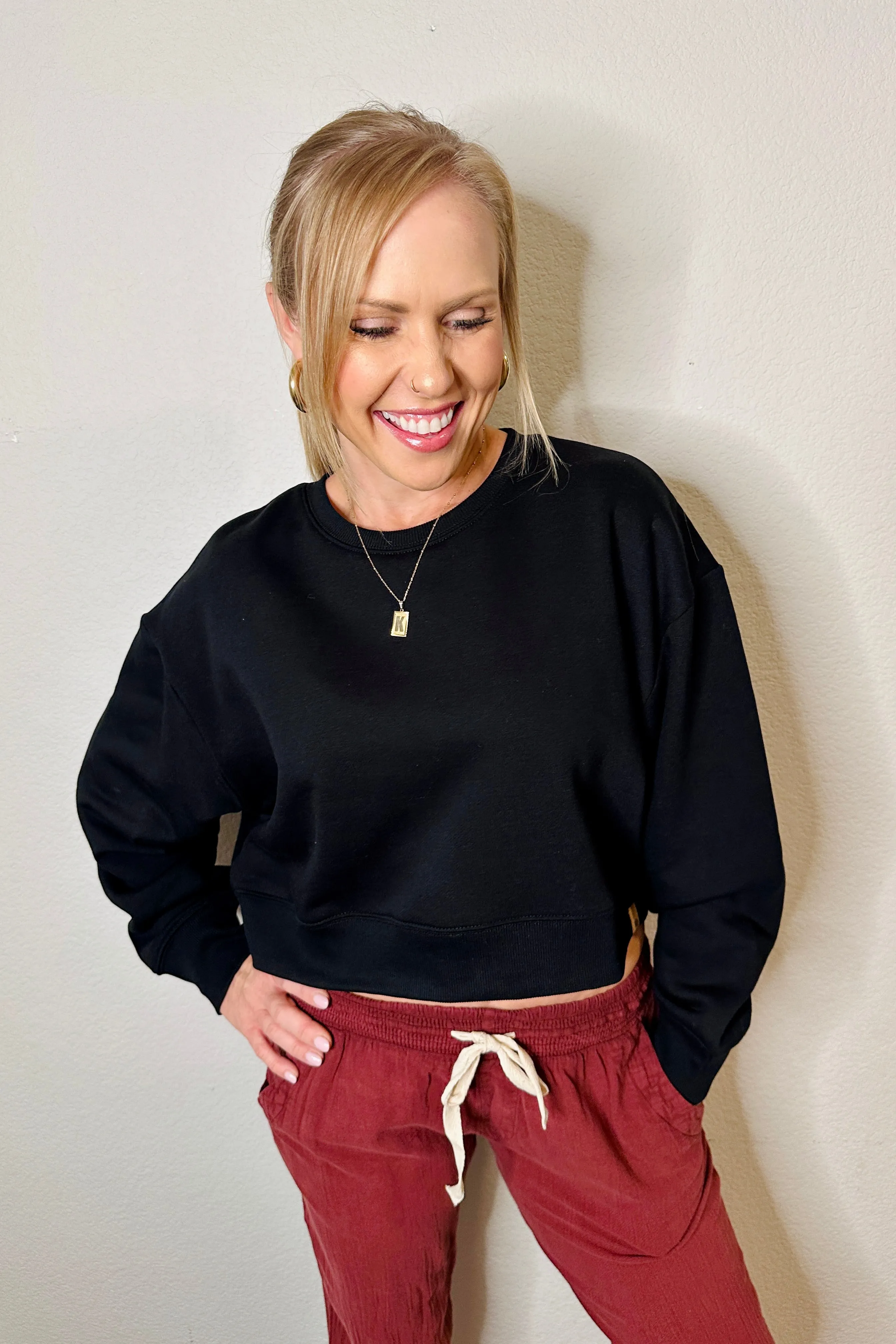 TreeFleece Oversized Cropped Crew