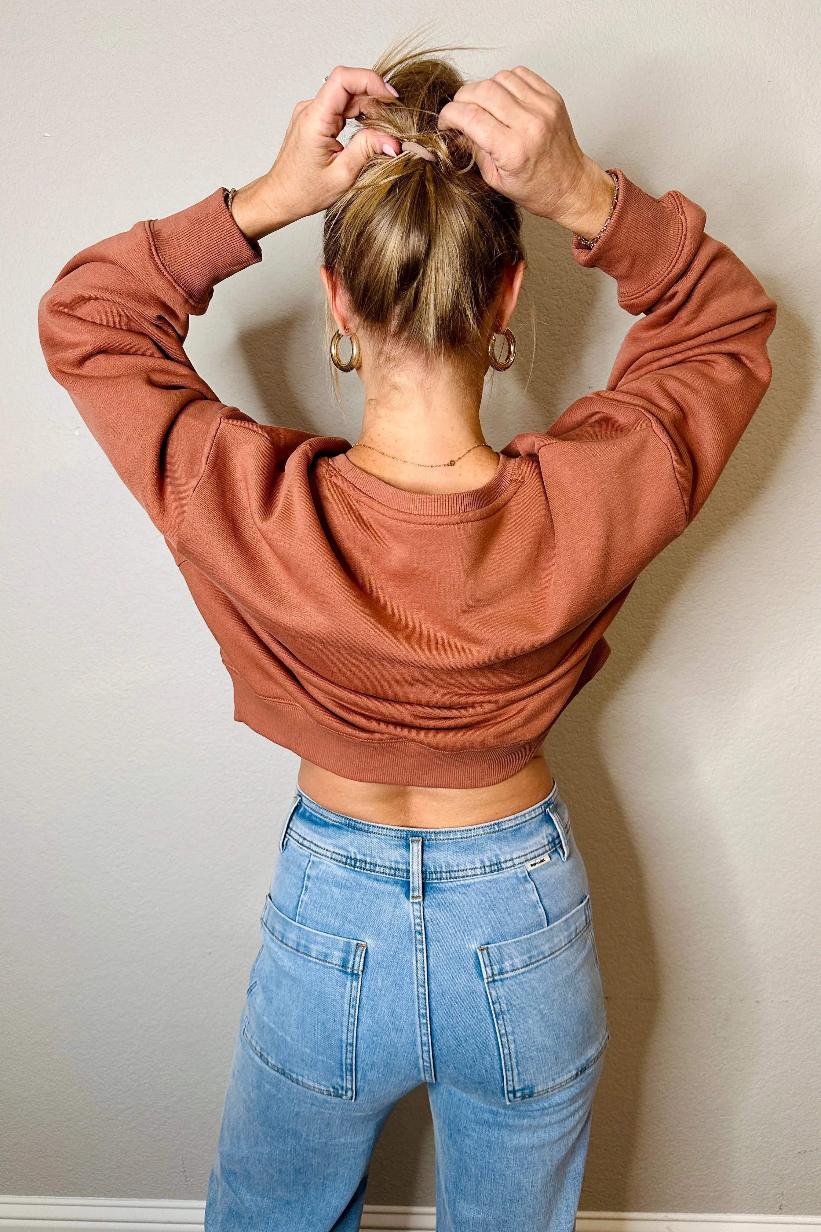 TreeFleece Oversized Cropped Crew