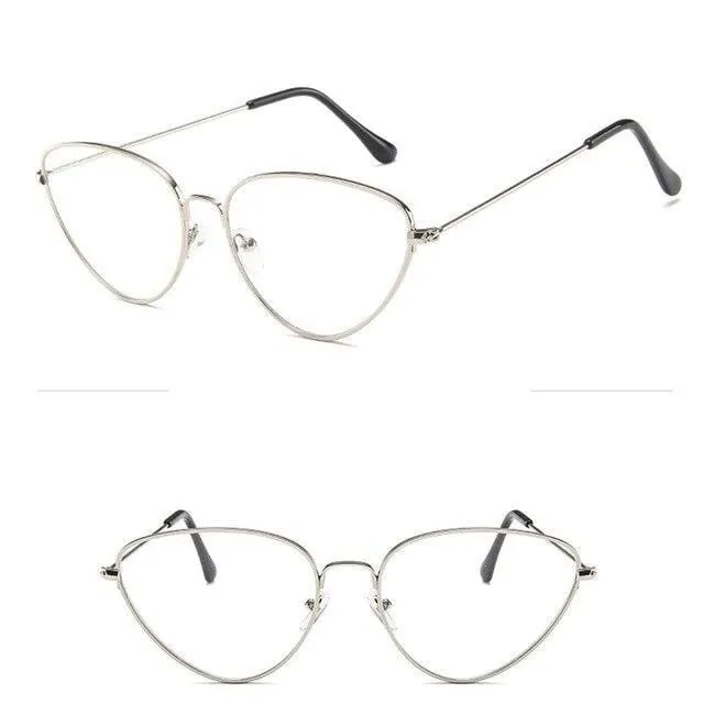 Trendy Clear Lens Vintage Cat Eye Glasses