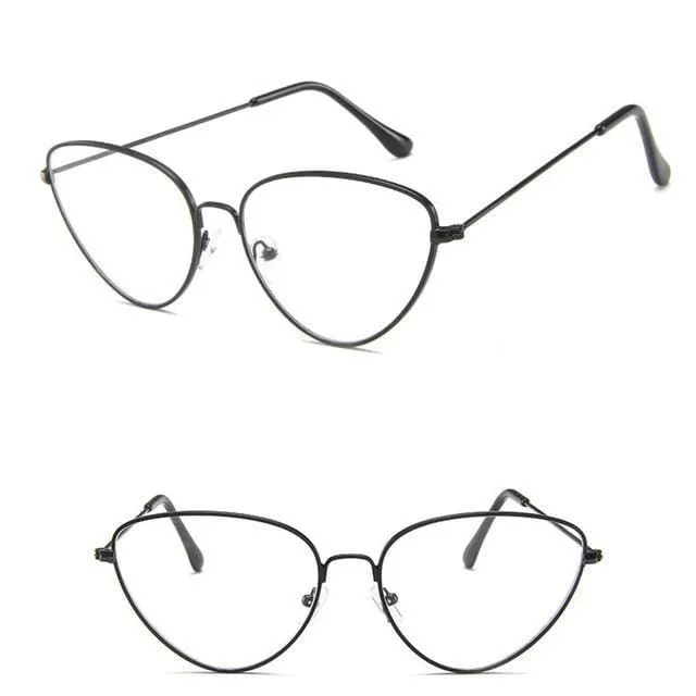 Trendy Clear Lens Vintage Cat Eye Glasses